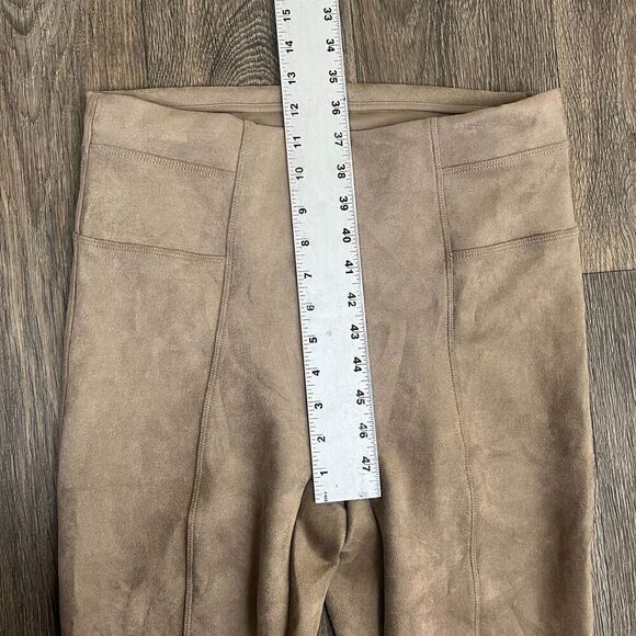 Spanx Women's Size L Camel High Waist Faux Suede Pull On Leggings Stretchy - Picture 6 of 17